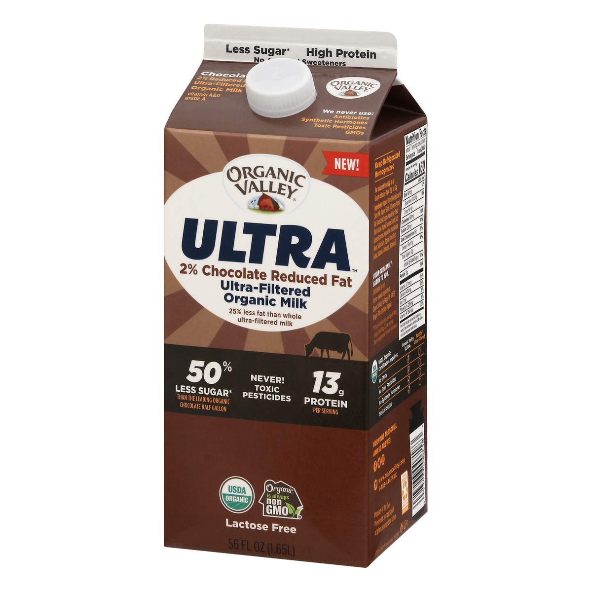 slide 3 of 9, Organic Valley 2% Reduced Fat Ultra-Filtered Organic Chocolate Milk 56 oz, 56 oz