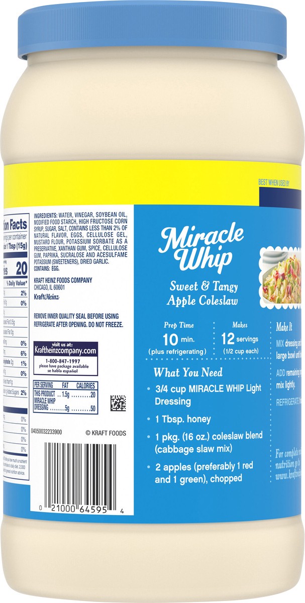 slide 8 of 14, Miracle Whip Light Dressing Value Size, 48 fl oz Jar, 48 fl oz