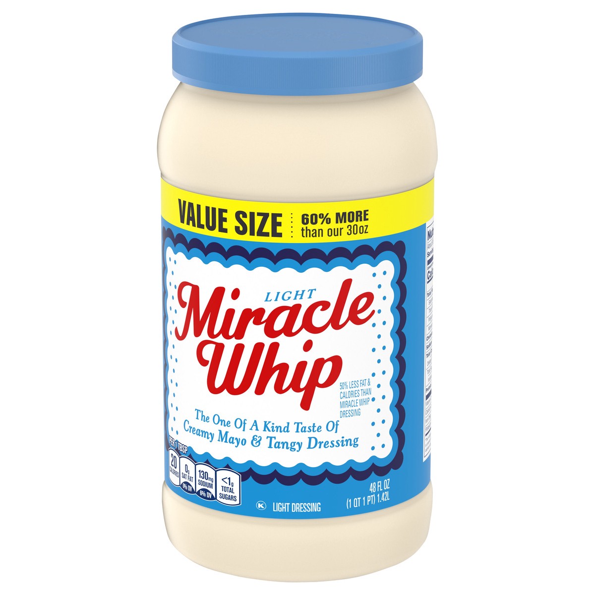 slide 5 of 14, Miracle Whip Light Dressing Value Size, 48 fl oz Jar, 48 fl oz