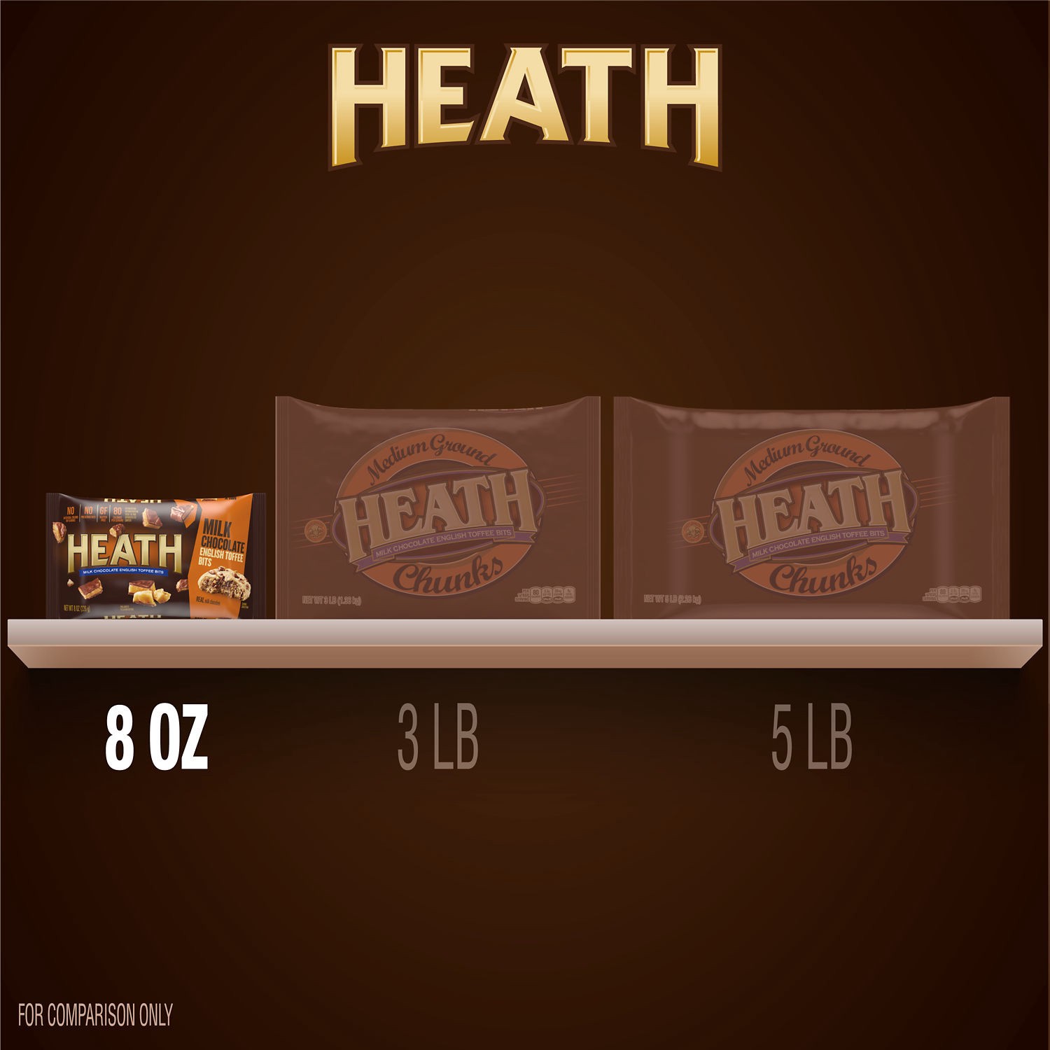 slide 8 of 9, HERSHEY'S Heath Milk Chocolate Toffee Bits - 8oz, 8 oz