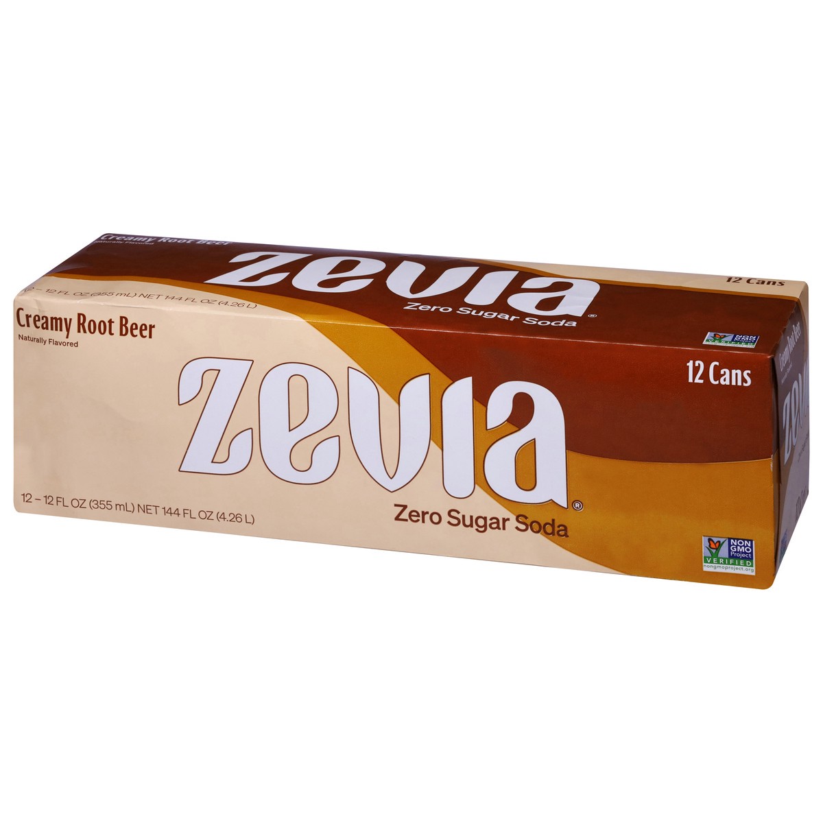slide 3 of 9, Zevia Root Beer Zero Calorie Soda, 144 fl oz