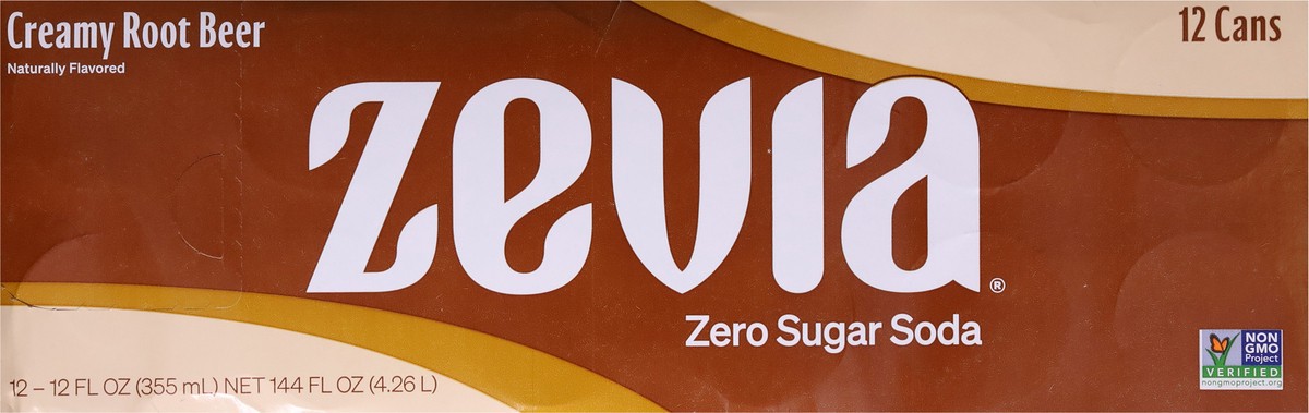 slide 9 of 9, Zevia Root Beer Zero Calorie Soda, 144 fl oz