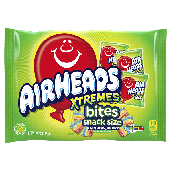 slide 1 of 1, Airheads Xtremes Rainbow Berry Flavor Bites, Snack Size, 9 oz