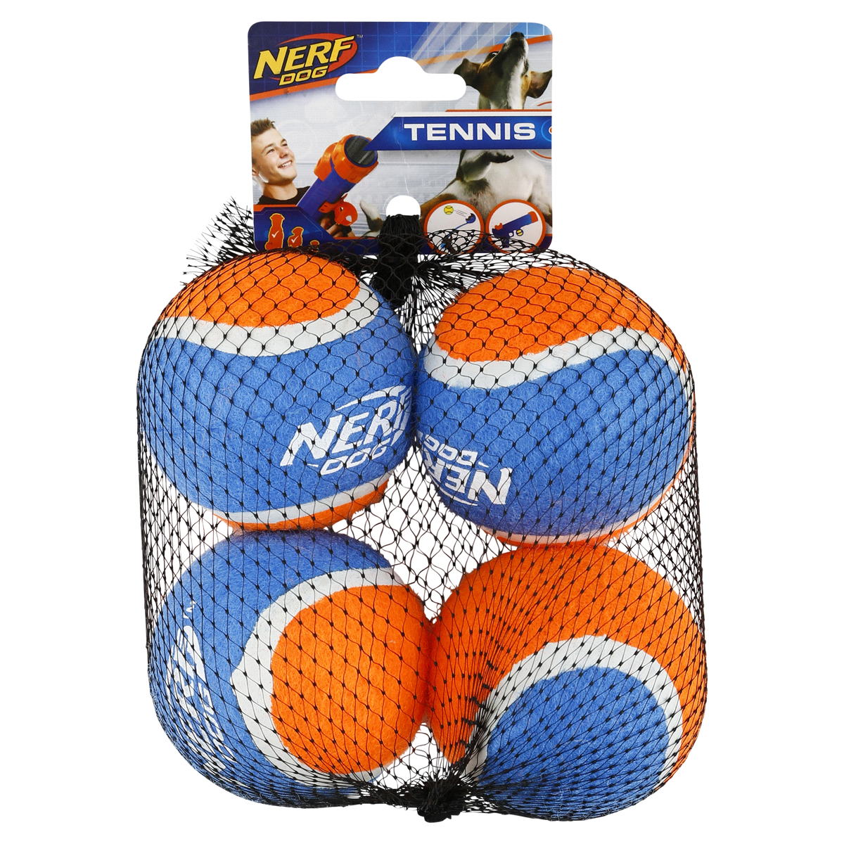 slide 1 of 2, Nerf Dog Blaster Dog Toy, Refill 2.5" Balls, 4 ct