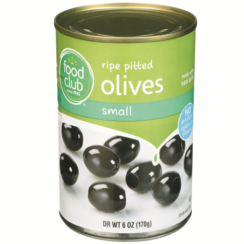 slide 1 of 1, Food Club Small Black Olives, 6 oz