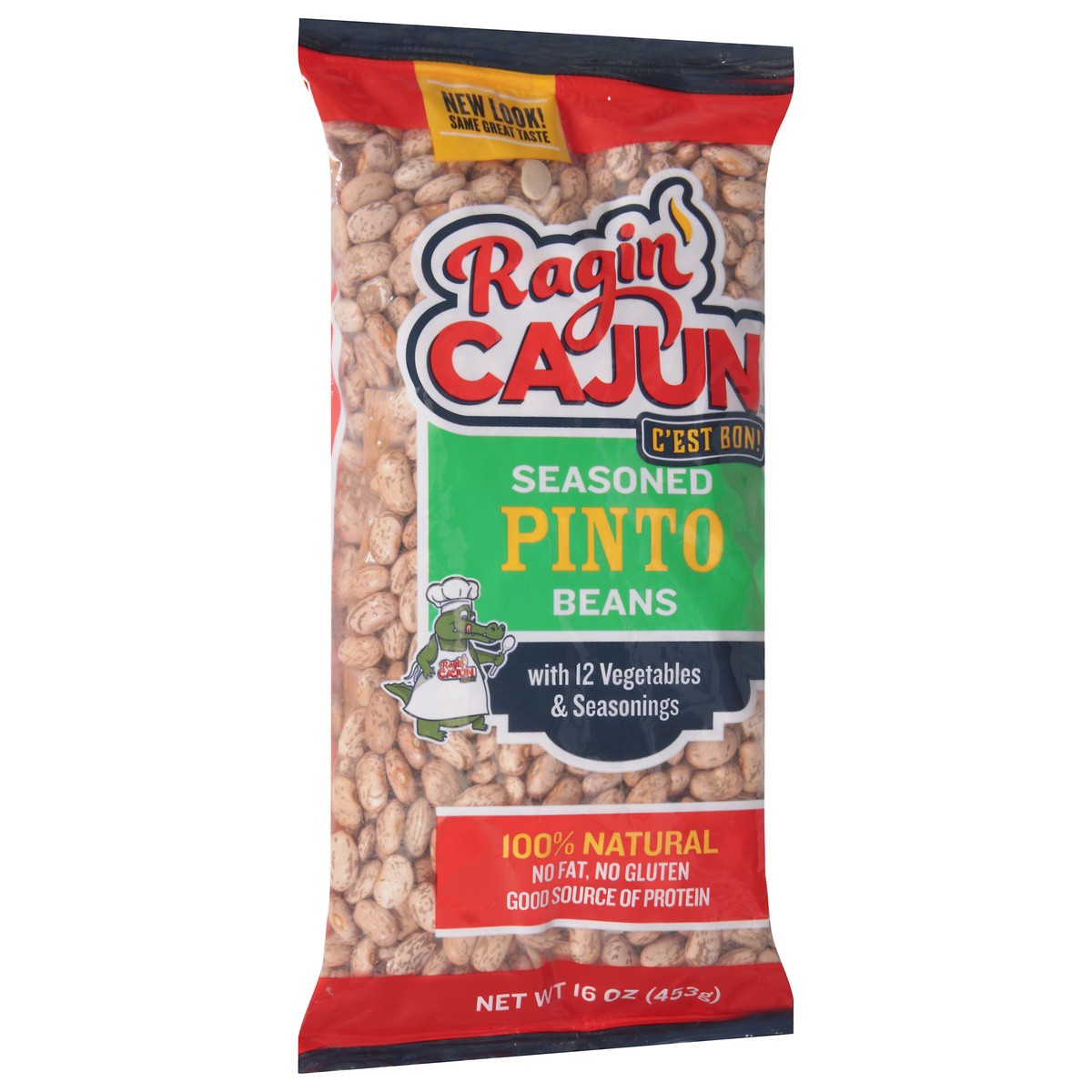 slide 2 of 9, Ragin' Cajun Fixin's Seasoned Pinto Beans (Bagged), 16 oz