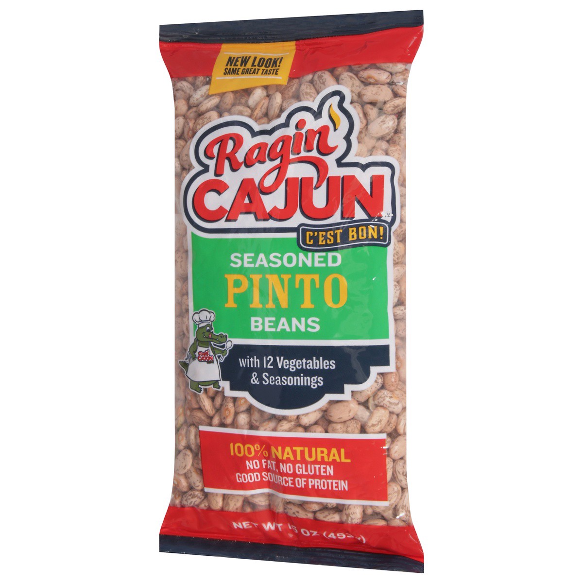 slide 3 of 9, Ragin' Cajun Fixin's Seasoned Pinto Beans (Bagged), 16 oz