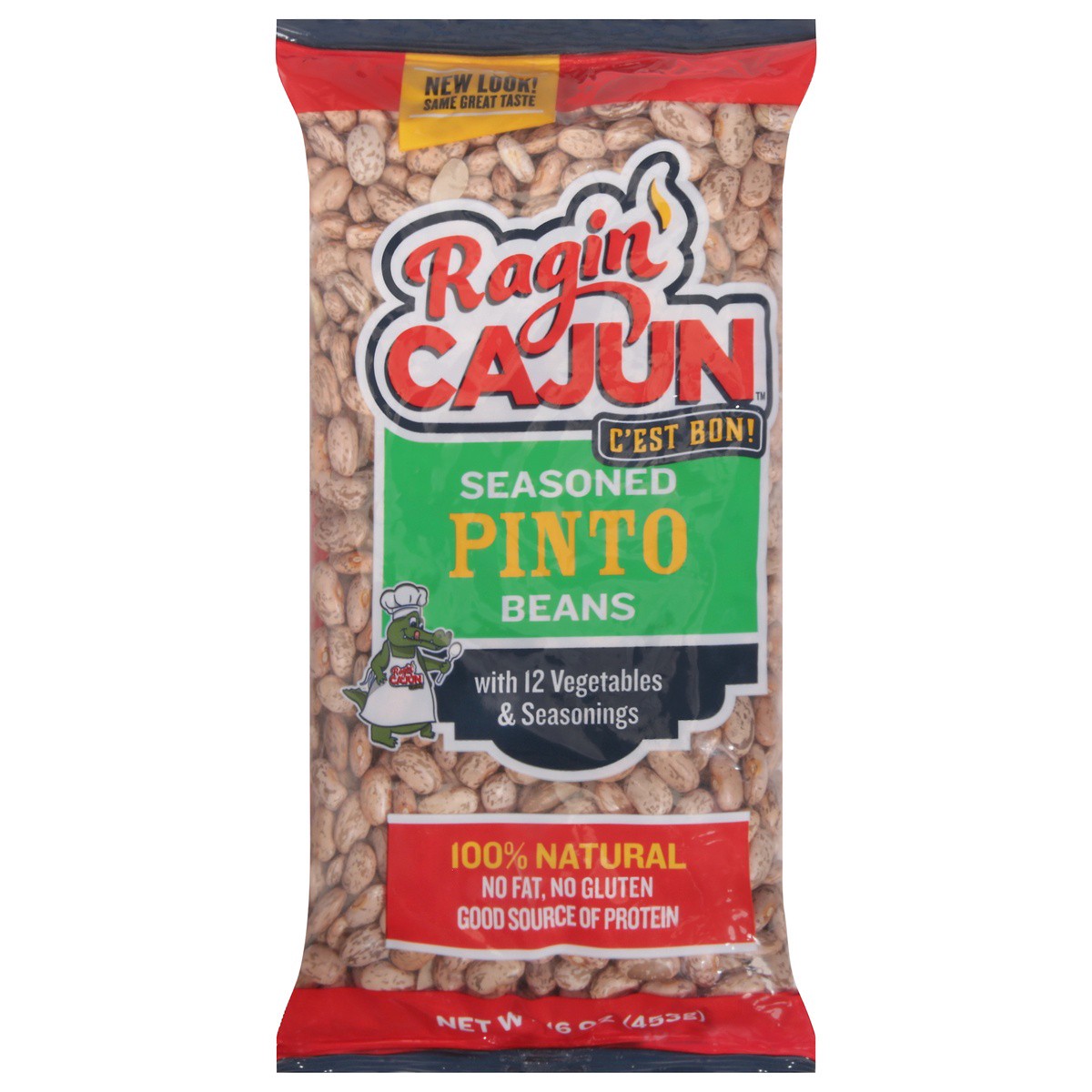 slide 1 of 9, Ragin' Cajun Fixin's Seasoned Pinto Beans (Bagged), 16 oz