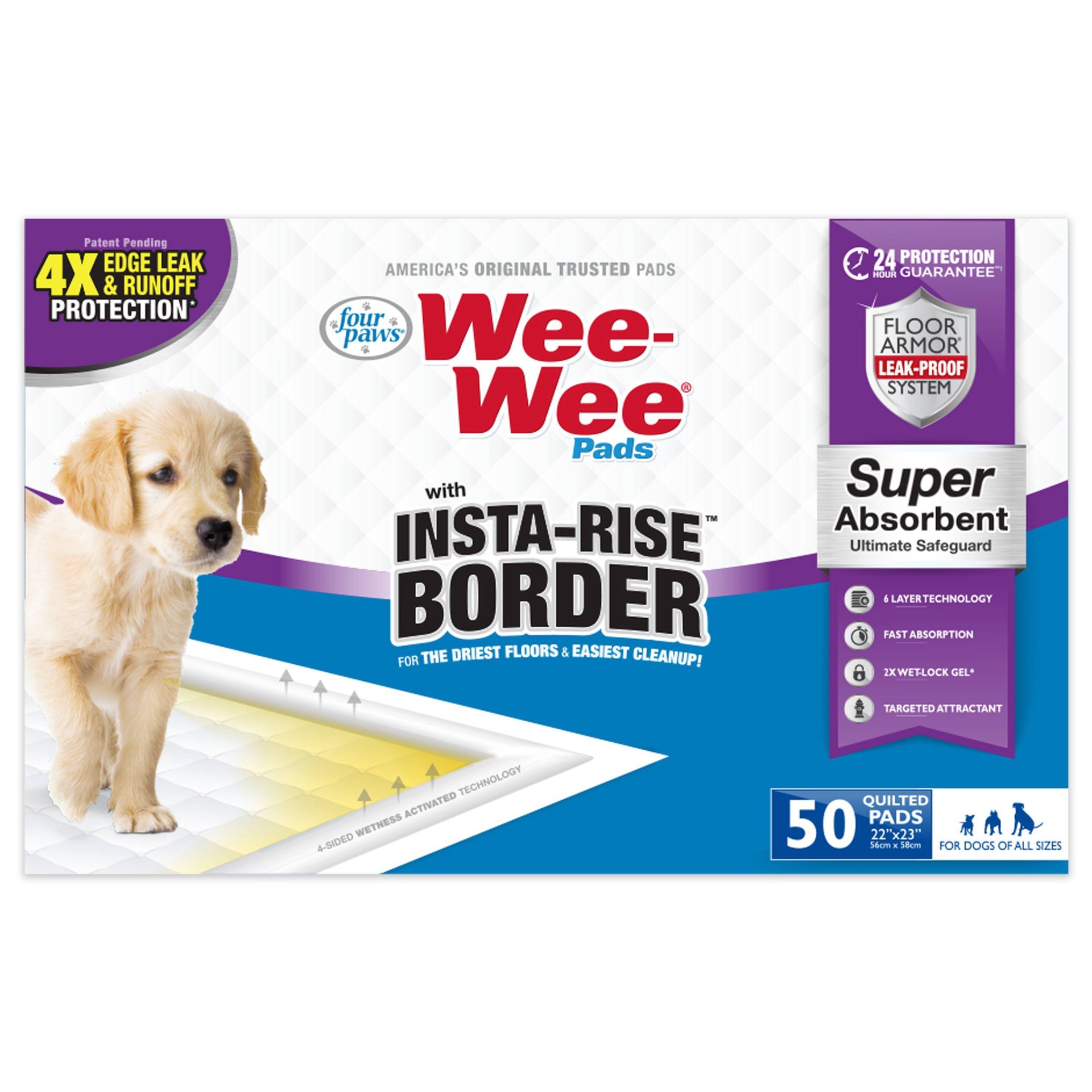 slide 1 of 5, Four Paws Instarise Border Weewee Pads, 50 ct