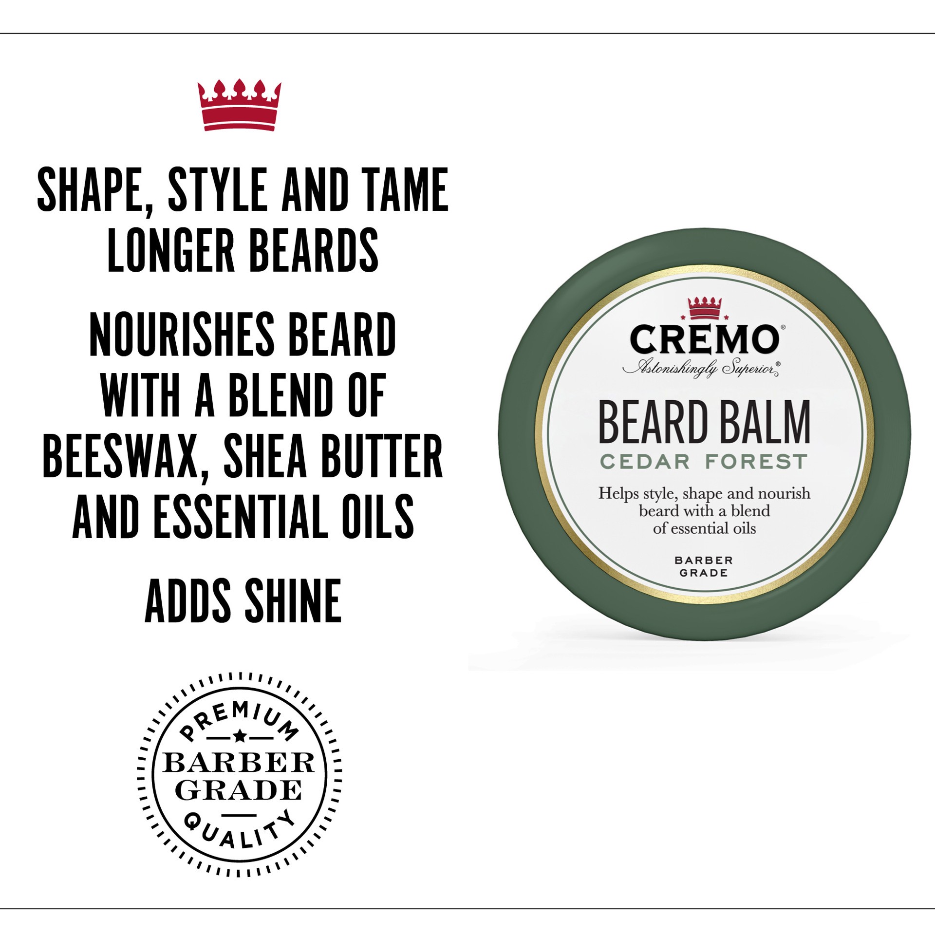 slide 5 of 7, Cremo 00853382004346 - Cremo Cedar Forest Beard Balm 2 oz, 1 cnt