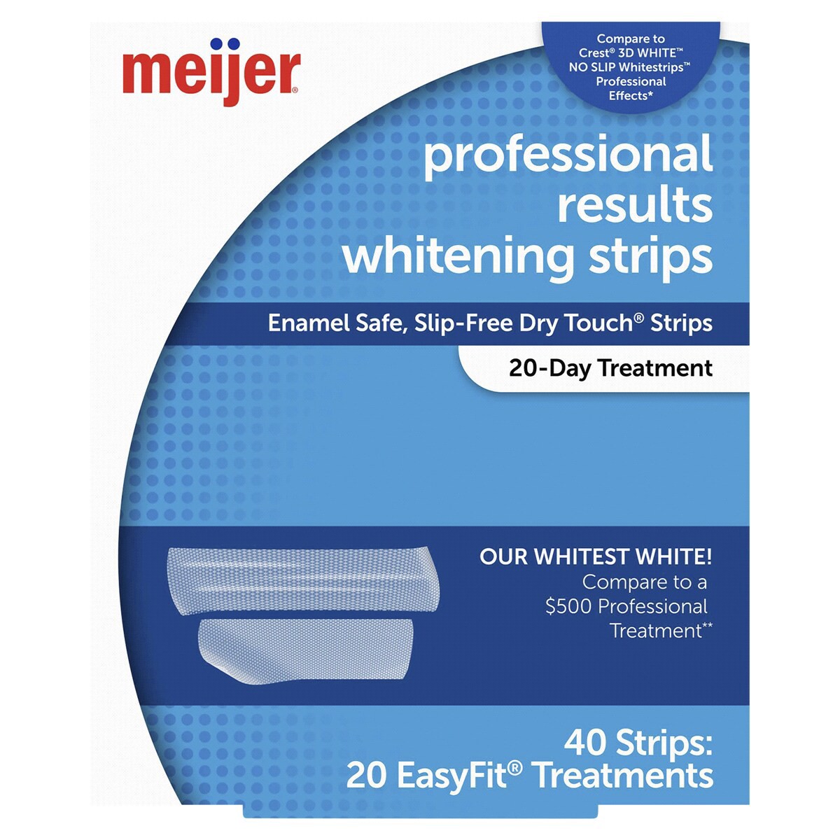 slide 1 of 21, Meijer Professional Results Whitening Strips, 20 Day Treatment, 40 Strips, 20 CT     