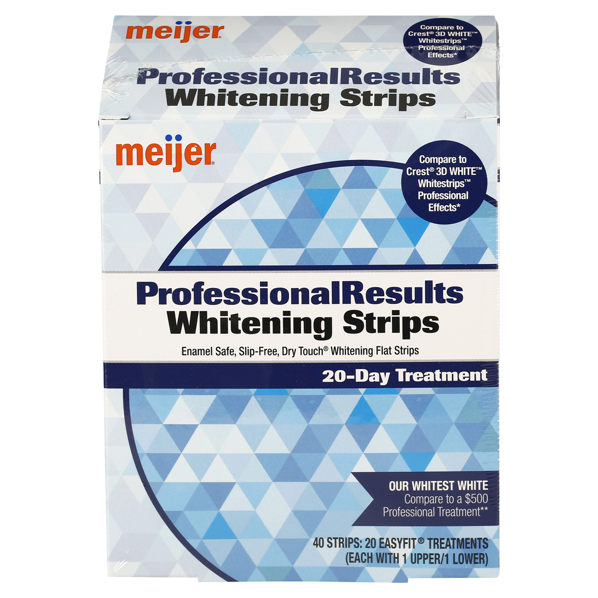 slide 1 of 21, Meijer Professional Results Whitening Strips, 20 Day Treatment, 40 Strips, 20 CT     