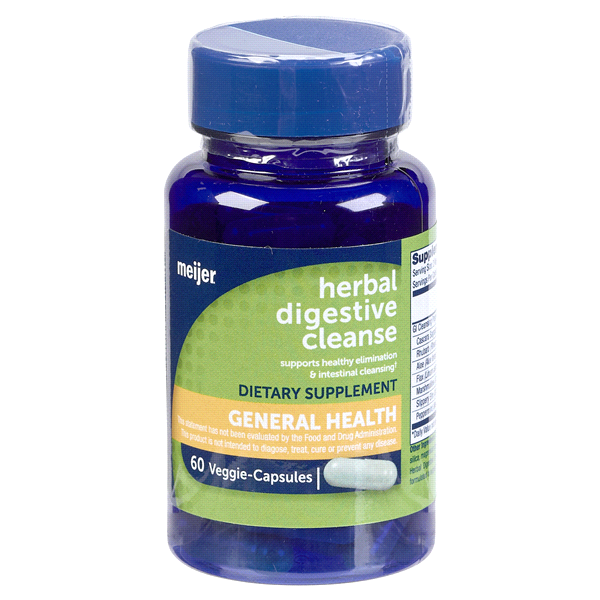 slide 1 of 1, Meijer Herbal Digestive Cleanse Veggie Capsules, 60 ct