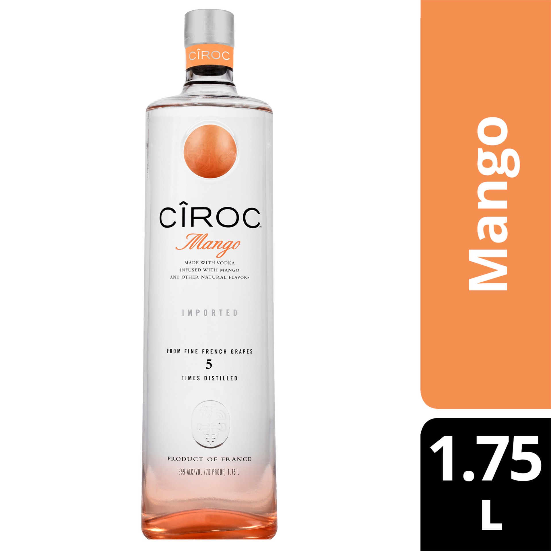 slide 1 of 4, CIROC Mango (Made with Vodka Infused with Natural Flavors), 1.75 L, 1.75 liter