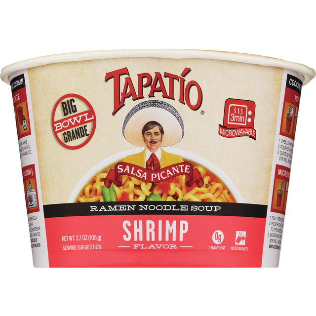 slide 1 of 1, Tapatio Ramen Noodle Soup, Shrimp Flavor, 3.7 oz