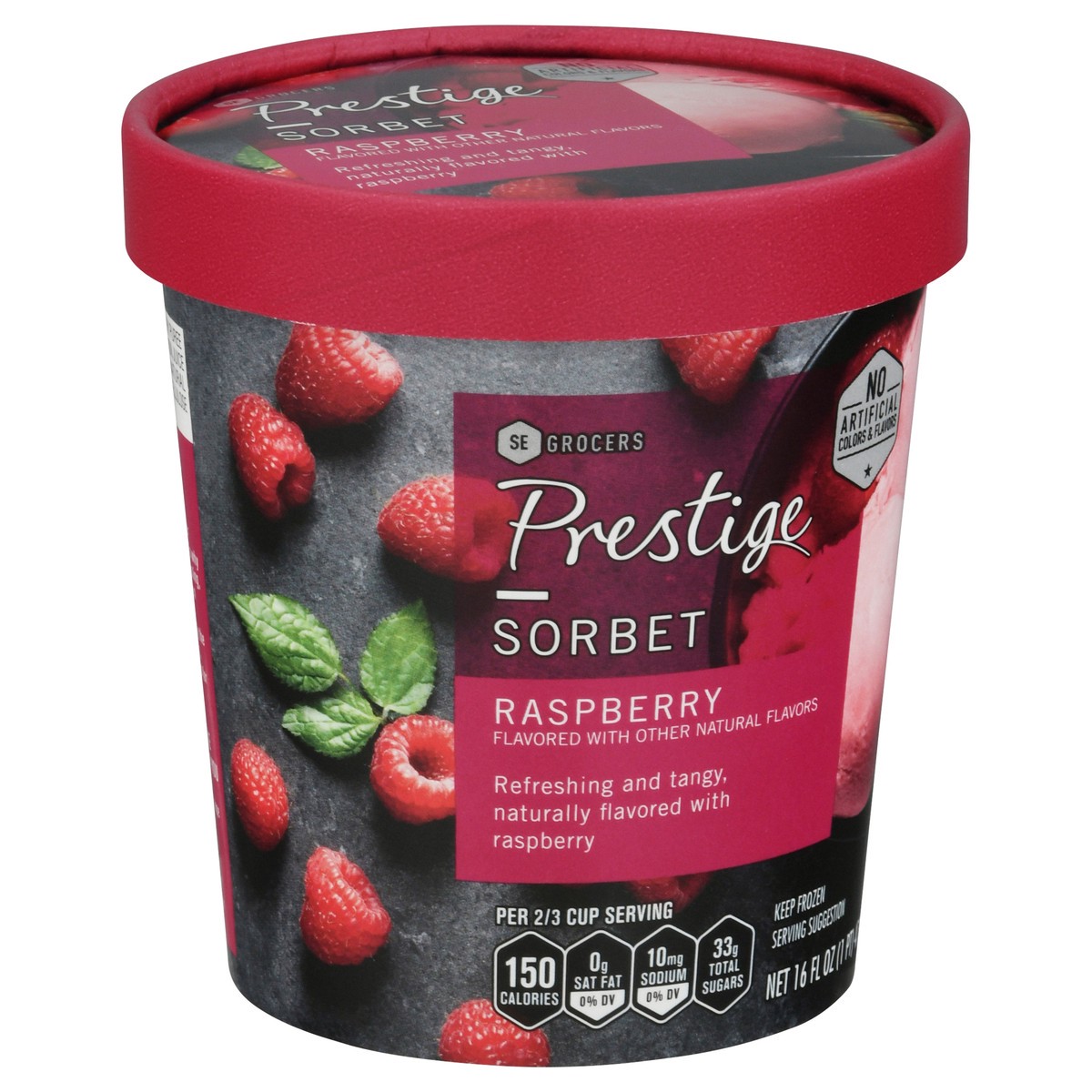 slide 5 of 9, Prestige Raspberry Sorbet, 16 oz