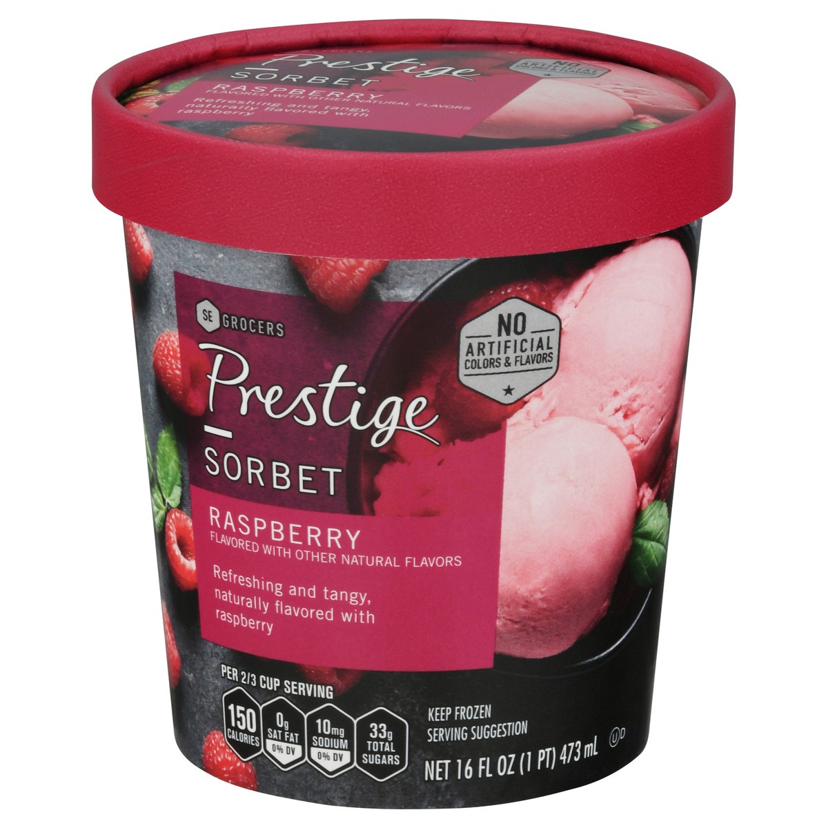 slide 9 of 9, Prestige Raspberry Sorbet, 16 oz