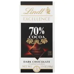 Lindt Excellence 70% Cocoa Dark Chocolate Candy Bar - 3.5 oz.