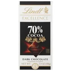 Lindt Excellence 70% Cocoa Dark Chocolate Candy Bar - 3.5 oz.