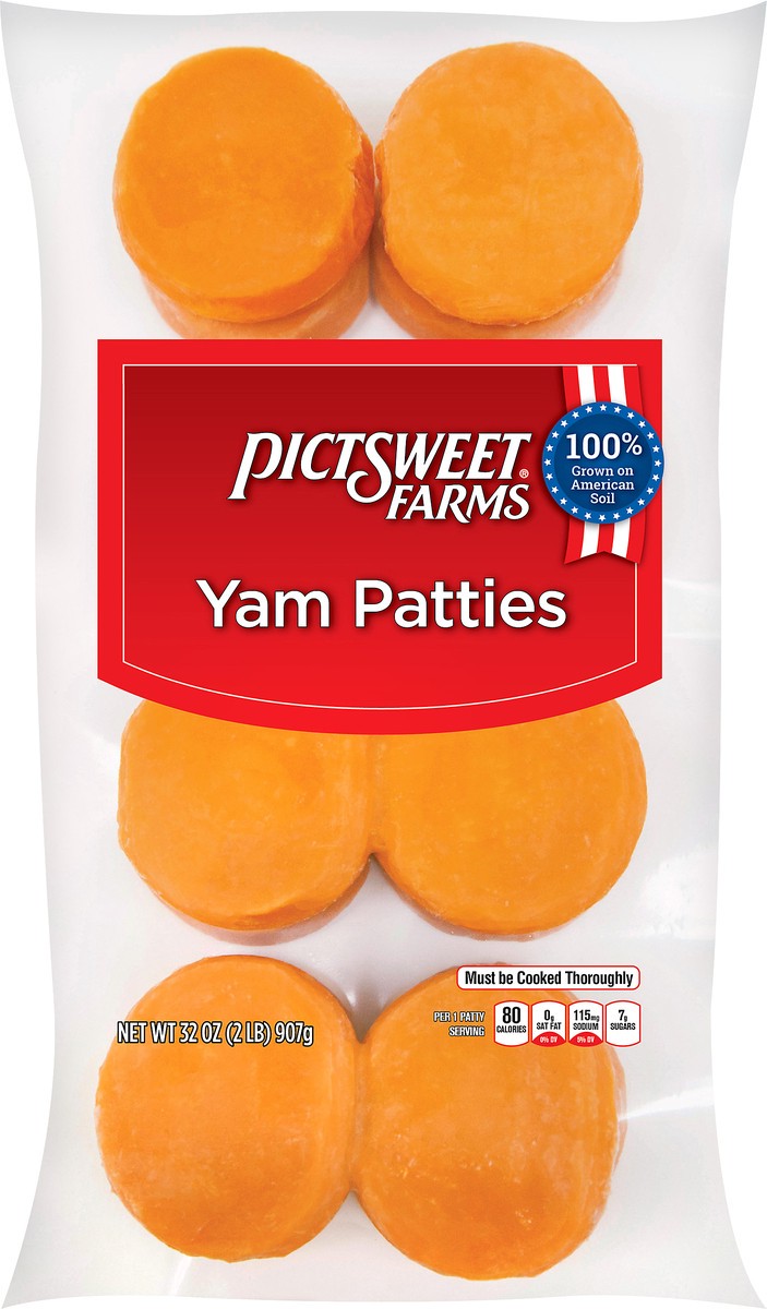 slide 7 of 8, PictSweet Yam Patties, 32 oz