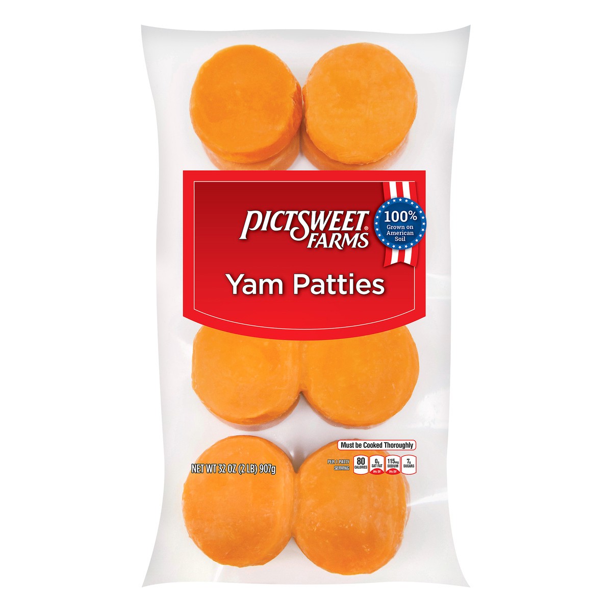 slide 8 of 8, PictSweet Yam Patties, 32 oz