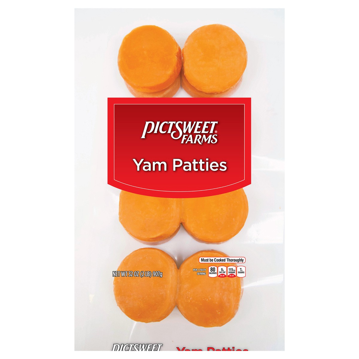 slide 1 of 8, PictSweet Yam Patties, 32 oz