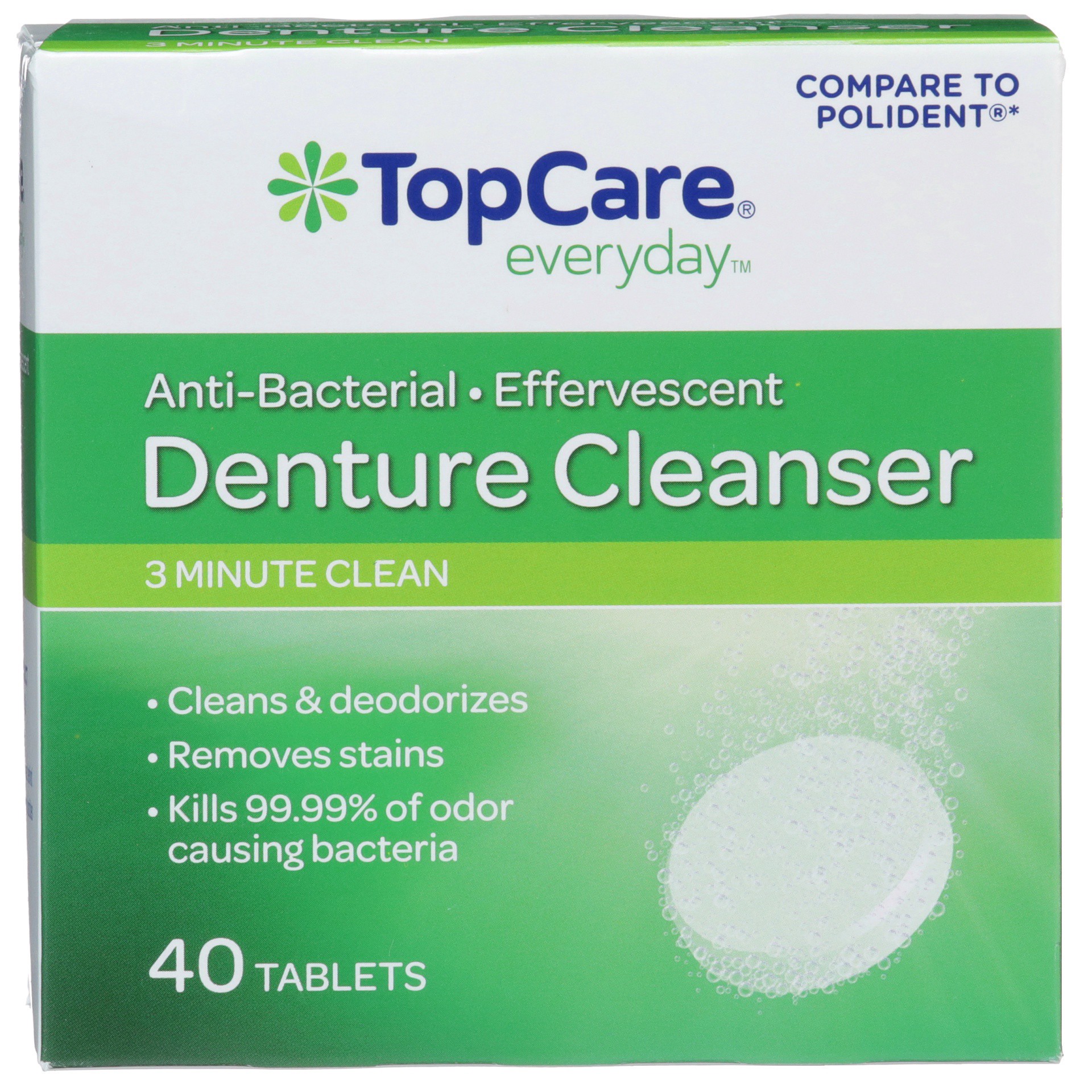 slide 1 of 6, TopCare Denture Cleanser Tablets Double Action, 40 ct