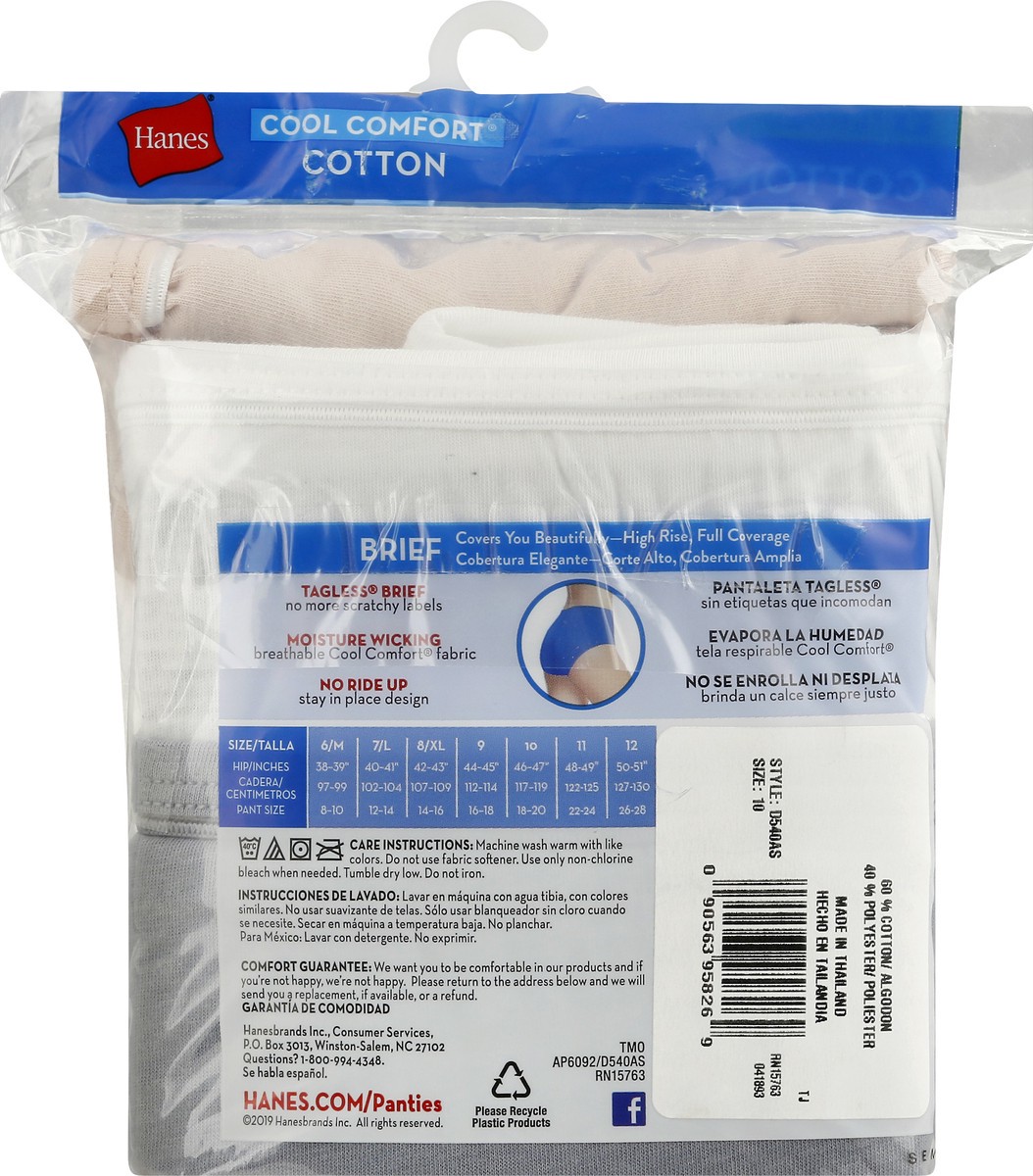 slide 5 of 10, Hanes Cool Comfort Value Pack Size 10/3XL Extended Size Cotton Briefs 5 ea, 5 ct