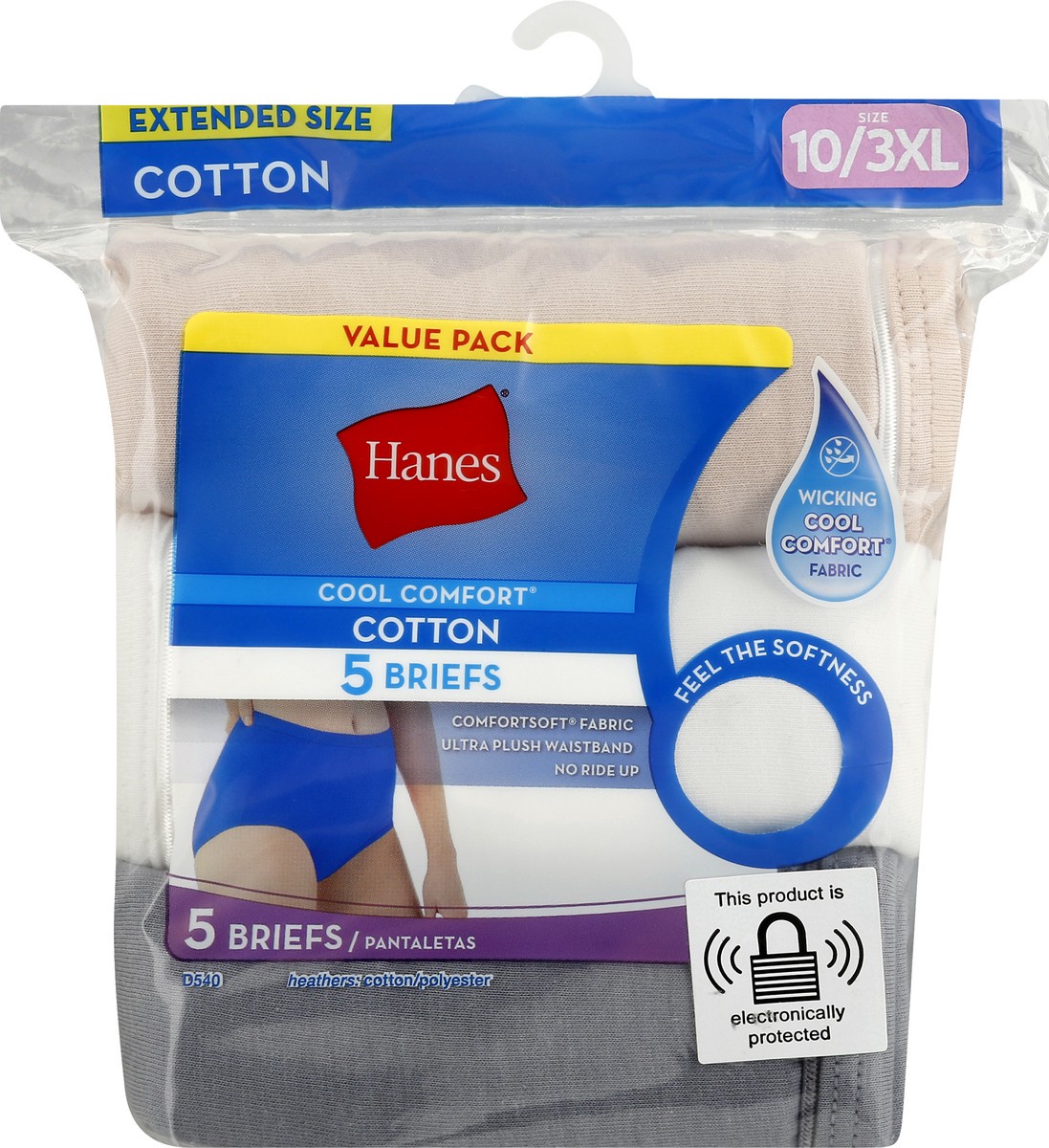 slide 2 of 10, Hanes Cool Comfort Value Pack Size 10/3XL Extended Size Cotton Briefs 5 ea, 5 ct