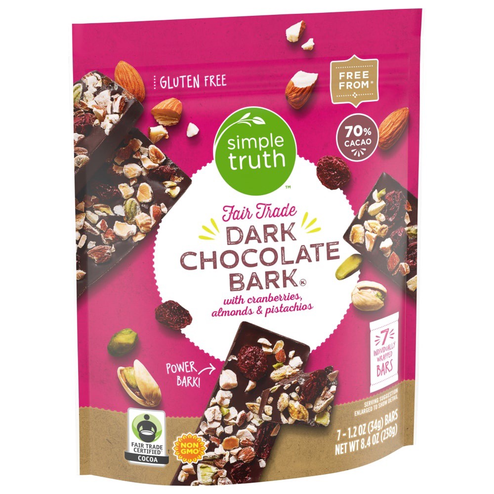 slide 1 of 2, Simple Truth Dark Chocolate Bark, 8.4 oz