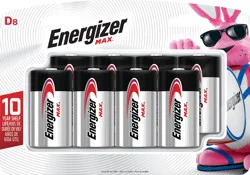Energizer Max D Alkaline Battery 8 ea