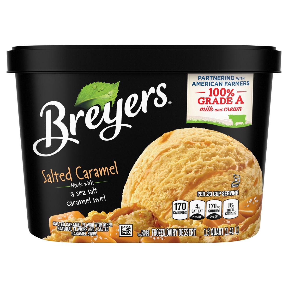 slide 1 of 1, Breyer's Salted Caramel Frozen Dairy Dessert, 48 oz