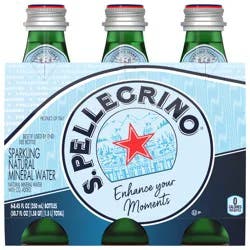 San Pellegrino Sparkling Natural Mineral Water 8.45 oz Bottles