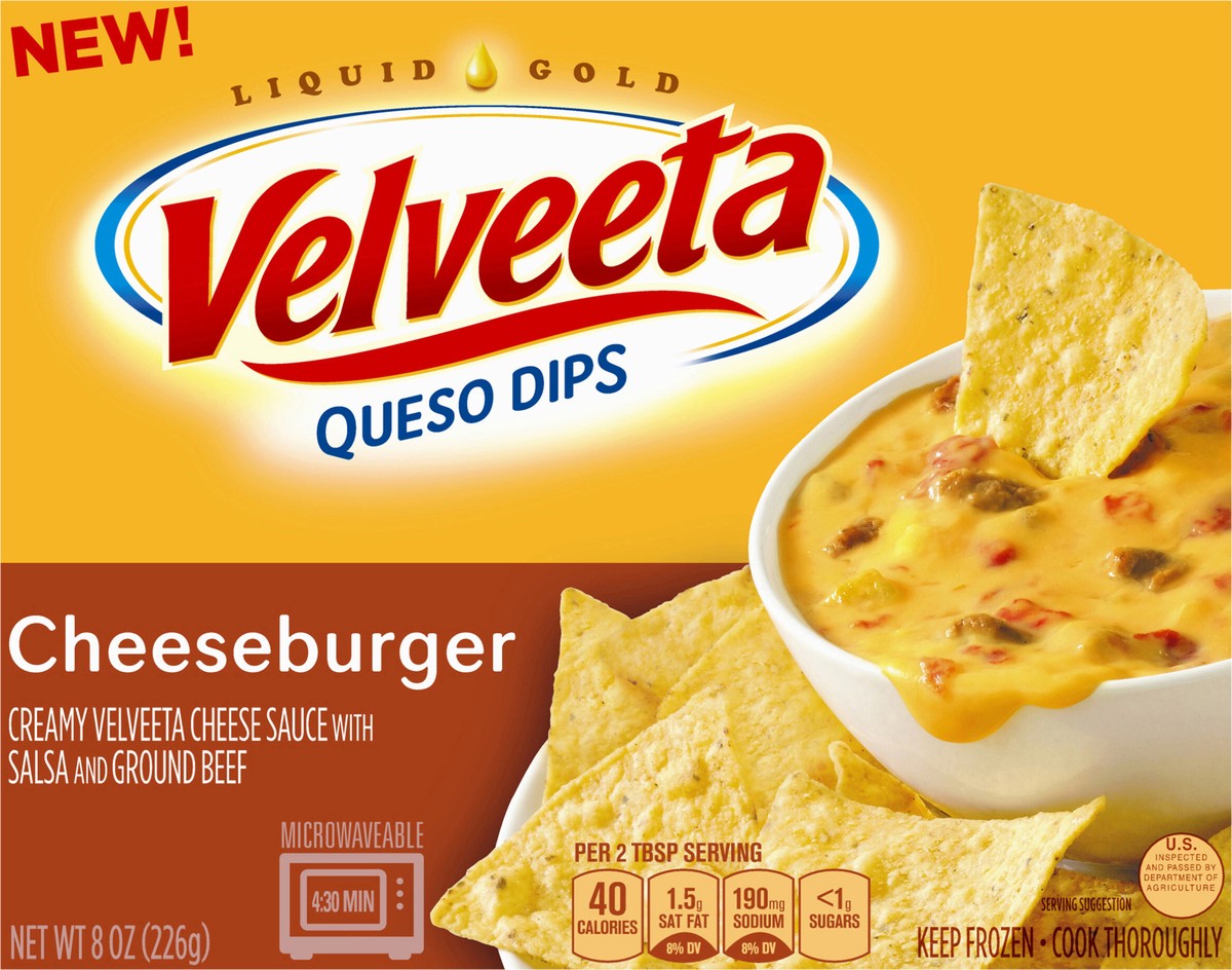 slide 13 of 13, Velveeta Cheeseburger Queso Dips 8 oz Box, 8 oz