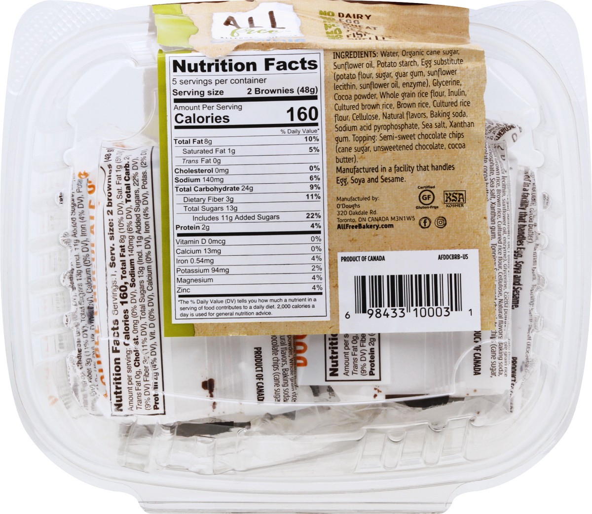 slide 10 of 11, O'Doughs Bites Double Chocolate Chip Brownie 5 - 1.7 oz Packs,