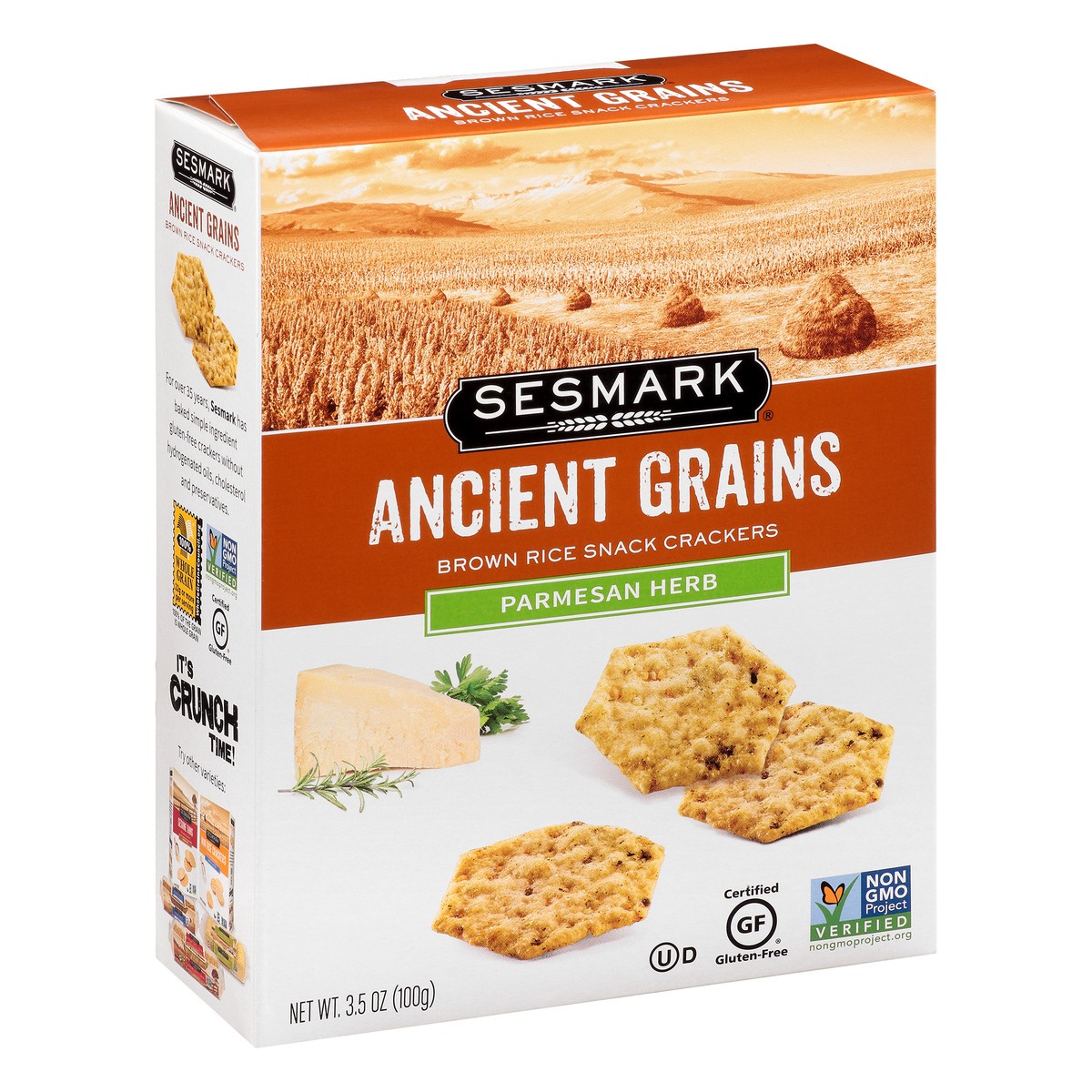 slide 6 of 13, Sesmark Gluten Free Parm Herb Cracker, 3.5 oz