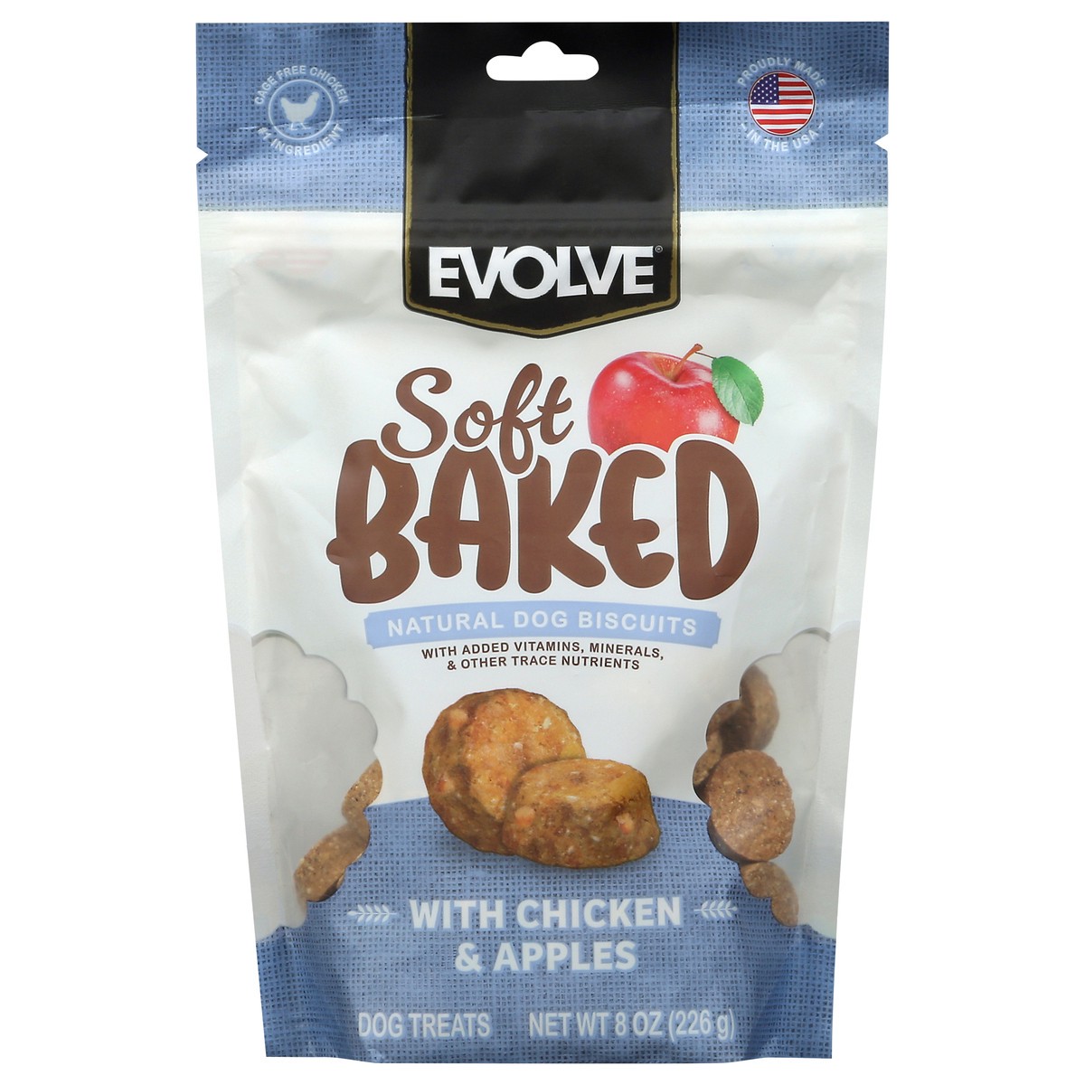slide 4 of 4, Evolve Soft Chicken And Apple Biscuits, 8 oz