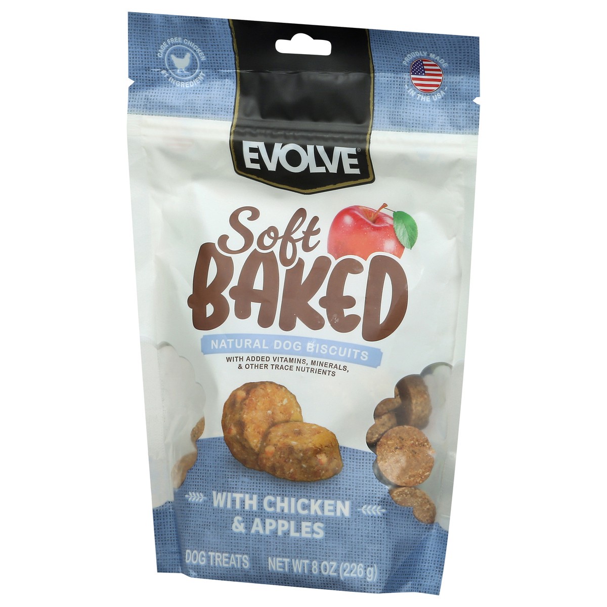 slide 2 of 4, Evolve Soft Chicken And Apple Biscuits, 8 oz