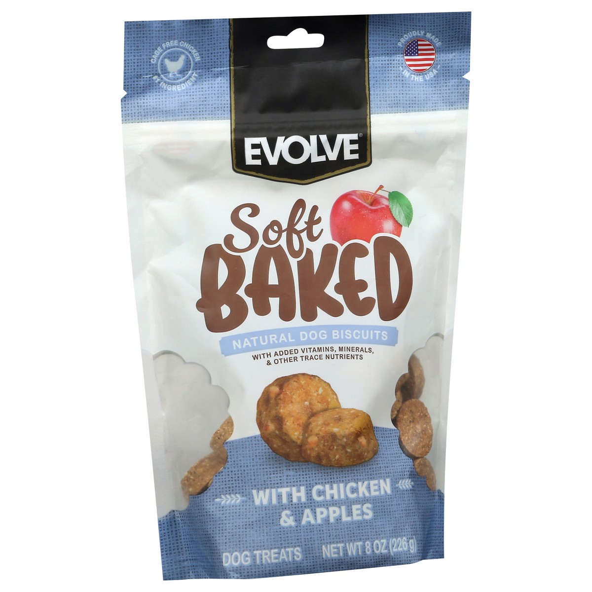 slide 3 of 4, Evolve Soft Chicken And Apple Biscuits, 8 oz