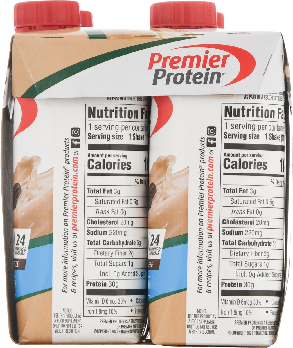 slide 8 of 9, Premier Protein Cafe Latte High Protein Shake 4 - 11 fl oz Shakes, 4 ct