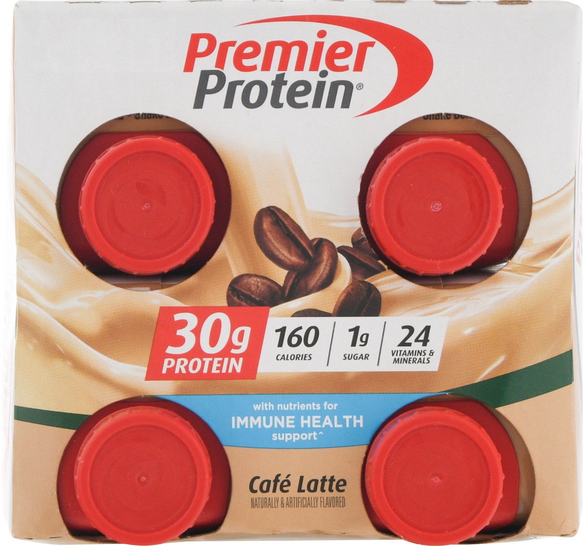 slide 9 of 9, Premier Protein Cafe Latte High Protein Shake 4 - 11 fl oz Shakes, 4 ct