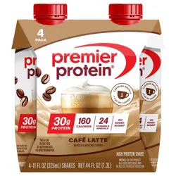 Premier Protein Shake, Café Latte, 30g Protein, 11 Fl Oz, 4 Ct