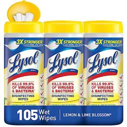 Lysol Lemon Lime Blossom Disinfecting Wipes - 105 Count