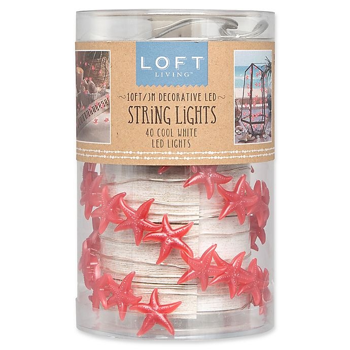 slide 1 of 2, Loft Living 40-Light LED Micro Starfish String Lights - Coral, 10 ft