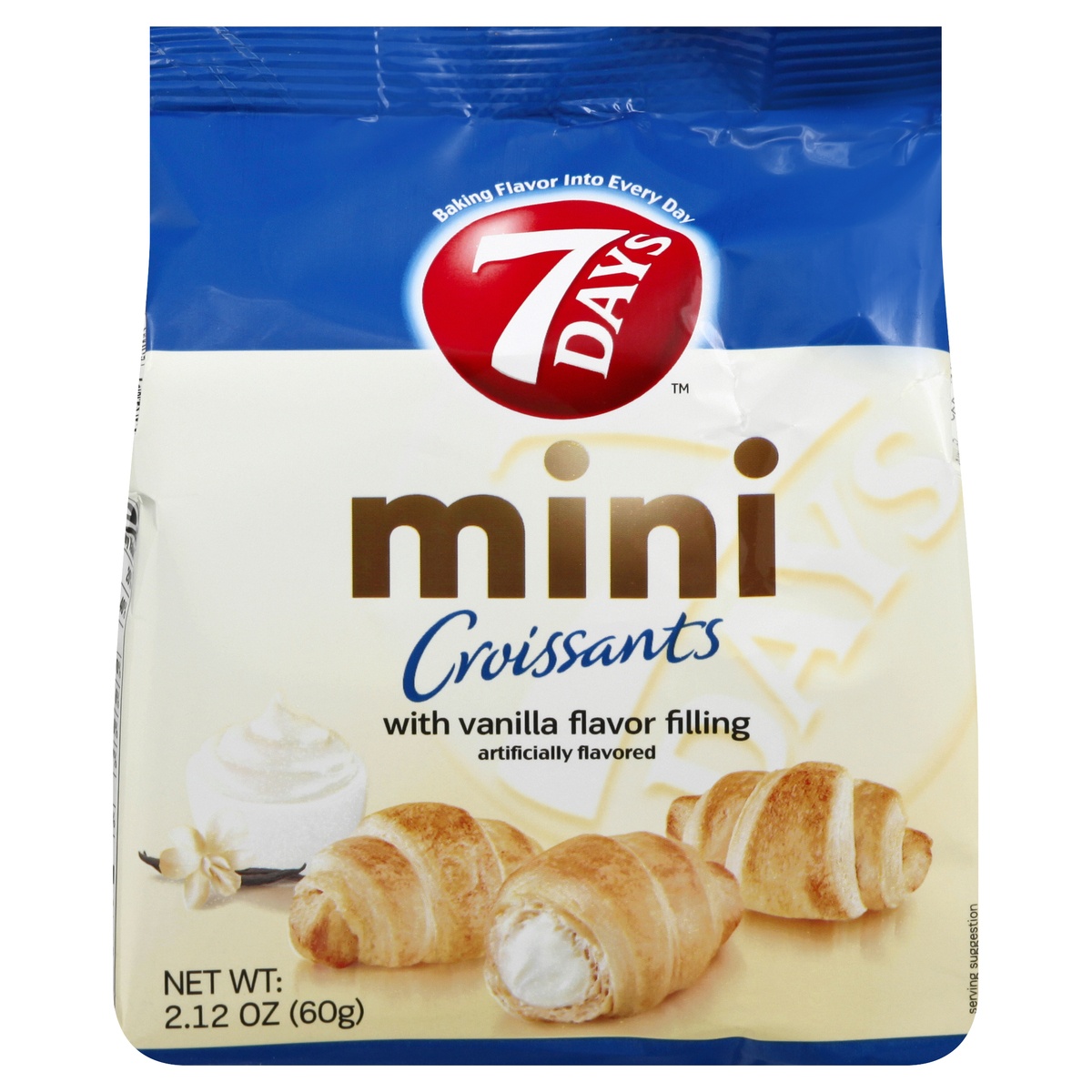 slide 1 of 1, 7DAYS Mini Vanilla Flavor Filling Croissants 2.12 oz, 2.12 oz