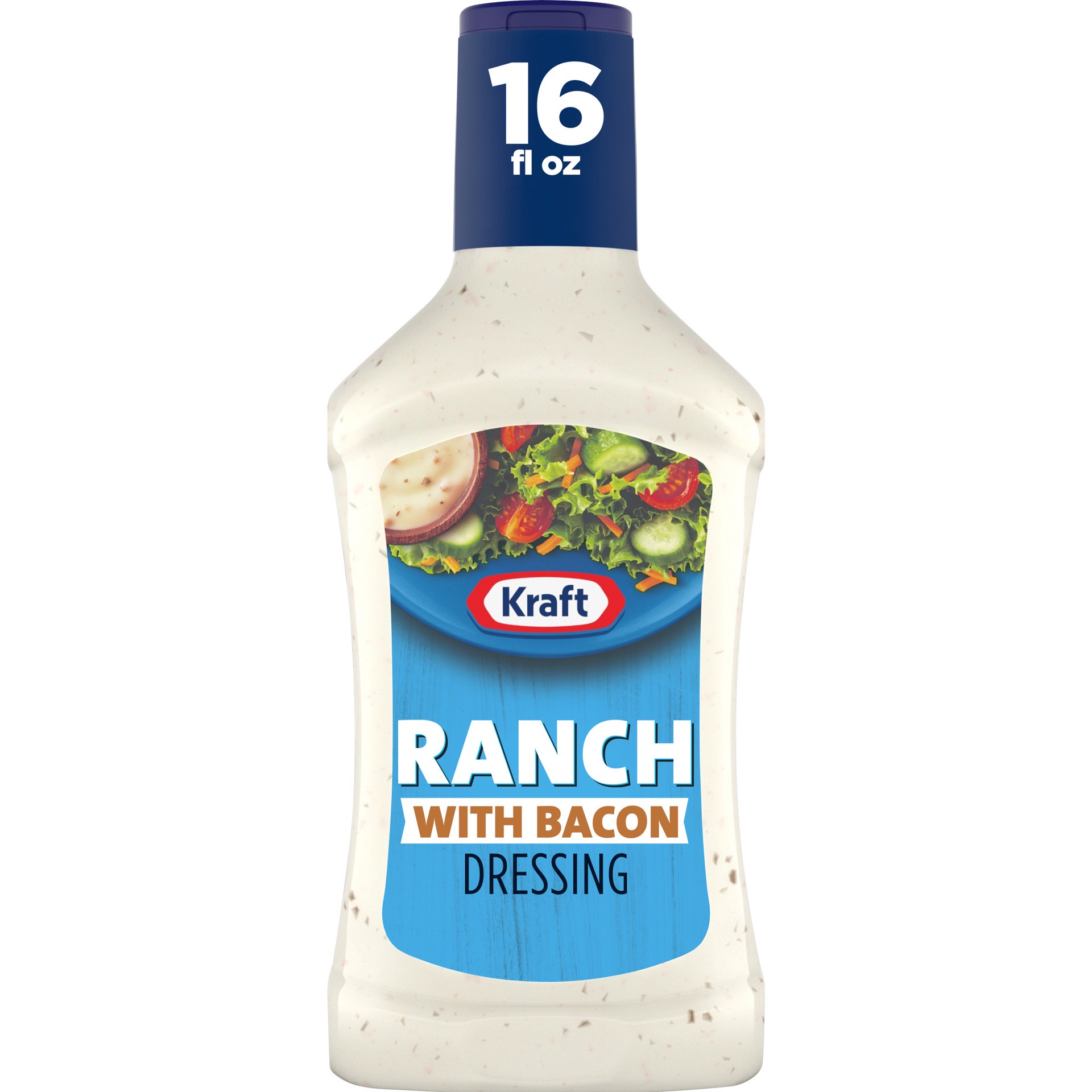 slide 1 of 9, Kraft Ranch Salad Dressing with Bacon, 16 fl oz Bottle, 16 fl oz