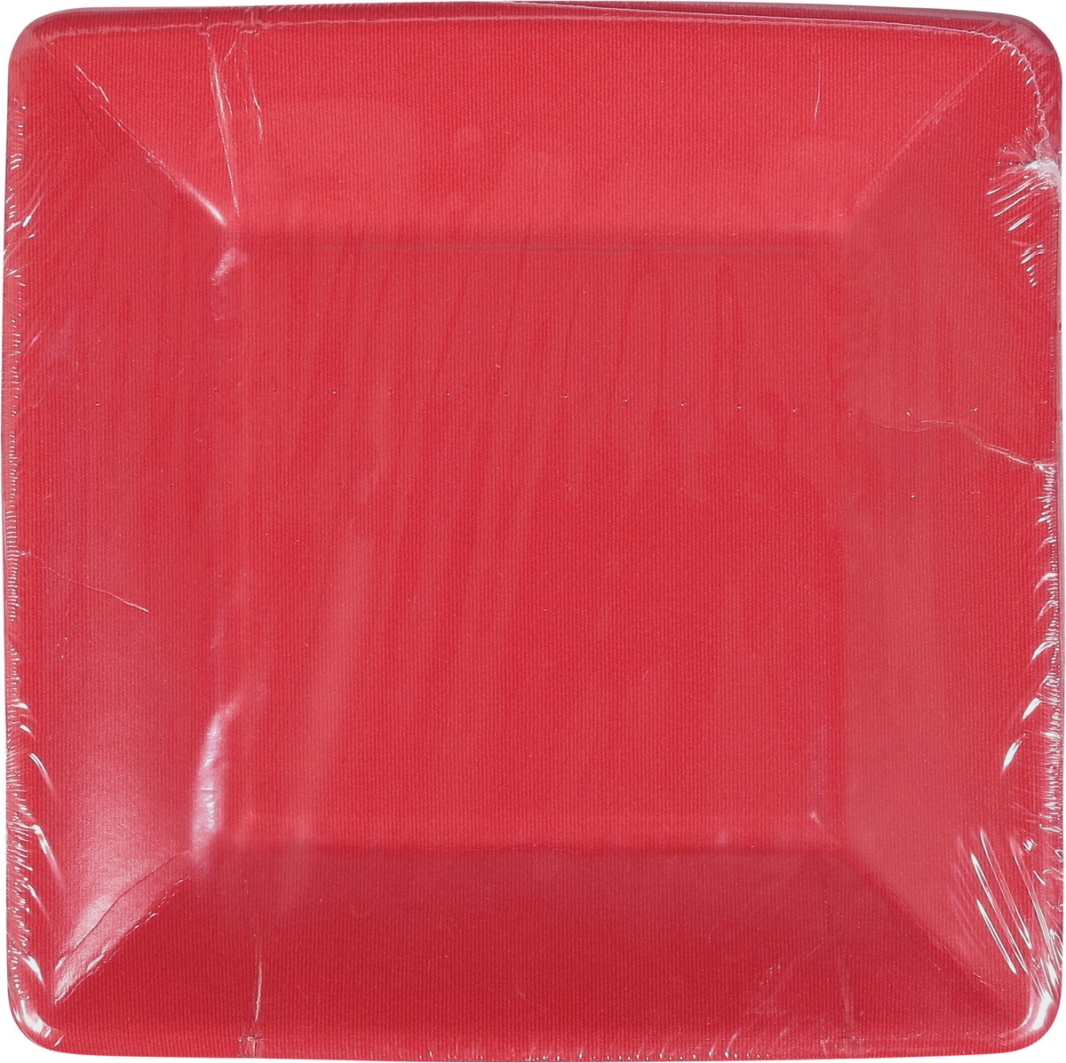 slide 9 of 9, Caspari Grosgrain Border Red Square Salad Dessert Plates 8 ea, 8 ct