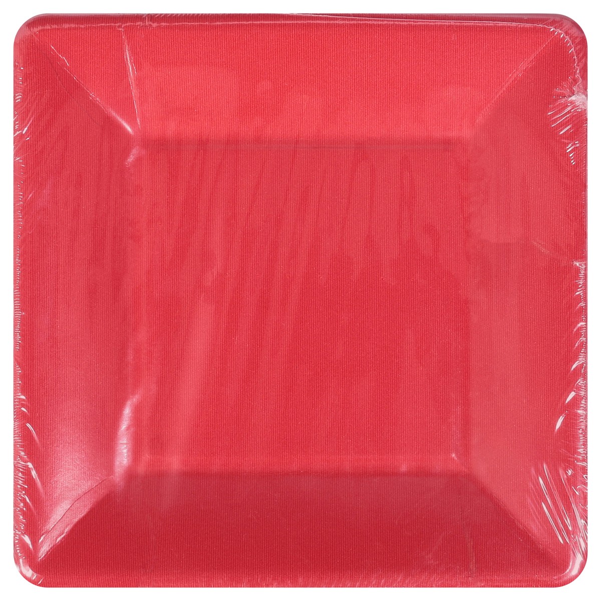 slide 5 of 9, Caspari Grosgrain Border Red Square Salad Dessert Plates 8 ea, 8 ct
