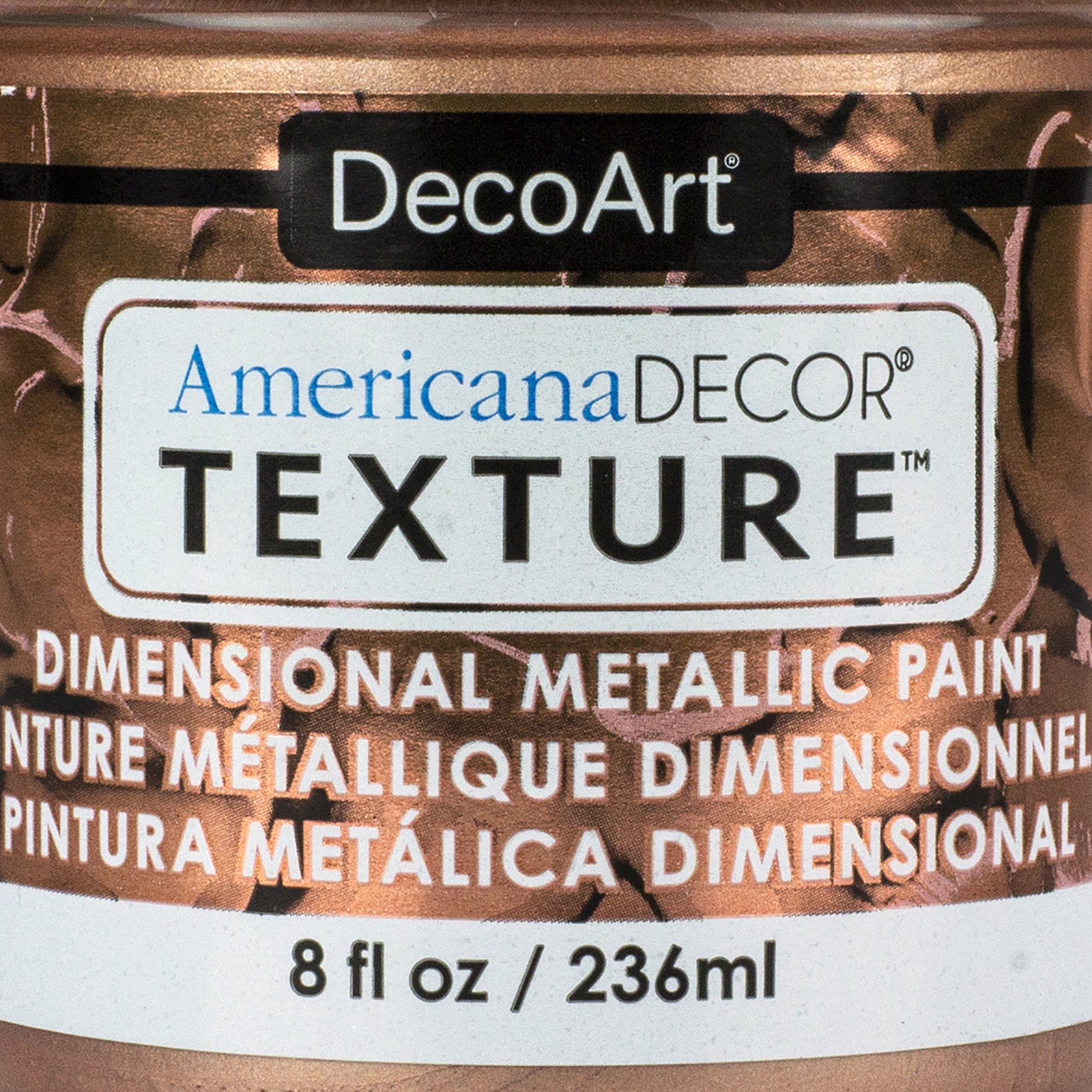 slide 3 of 3, Decoart Americana Decor Texture Dimensional Metallic Paint, 8 fl oz