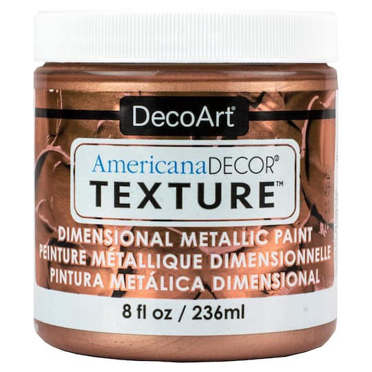 slide 1 of 3, Decoart Americana Decor Texture Dimensional Metallic Paint, 8 fl oz